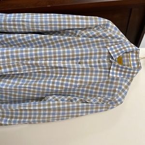 Robert Talbot Carmel button down shirt in blues and browns